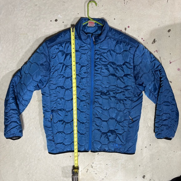 Marker Men’s Blue Quilted Padded Full Zip Coat Jacket Size XXL Font Zip Pockets - Picture 12 of 13